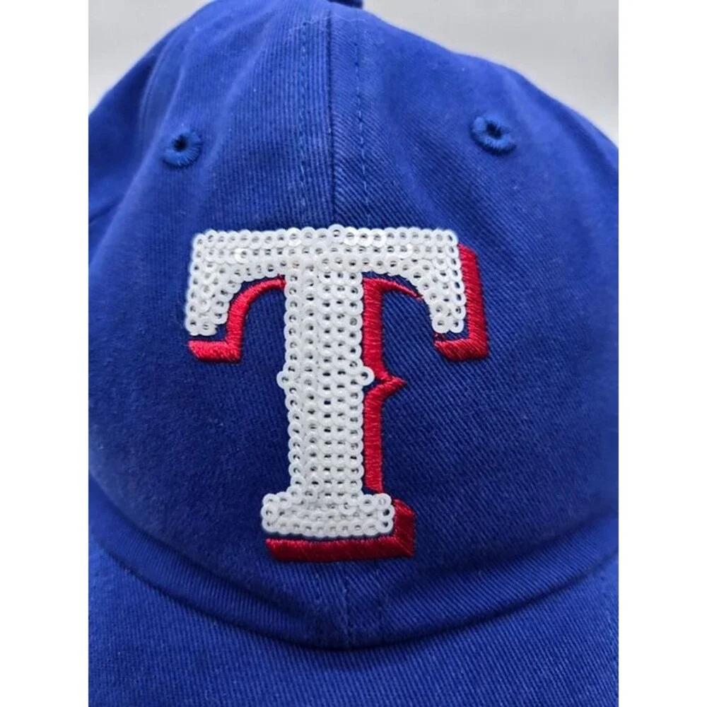 Texas Rangers Women's Blue Adjustable Sequins Hat (BR)